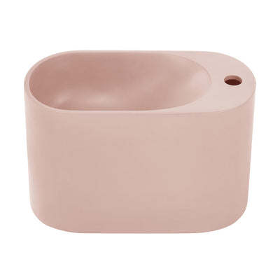 Terre 17.5" Right Side Faucet Wall-Mount Bathroom Sink in Pale Pink