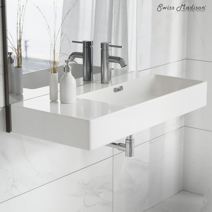 St. Tropez 36" Rectangle Wall-Mounted Sink with Right Side Faucet Mount