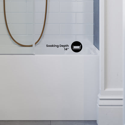 Voltaire 48 x 32 Skirted Right Drain Soaking Apron Bathtub in Glossy White with Integrated Overflow, Drain Included