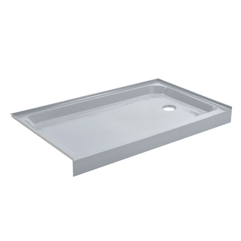 Voltaire 60" x 36" Single-Threshold, Right-Hand Drain, Shower Base in Gray