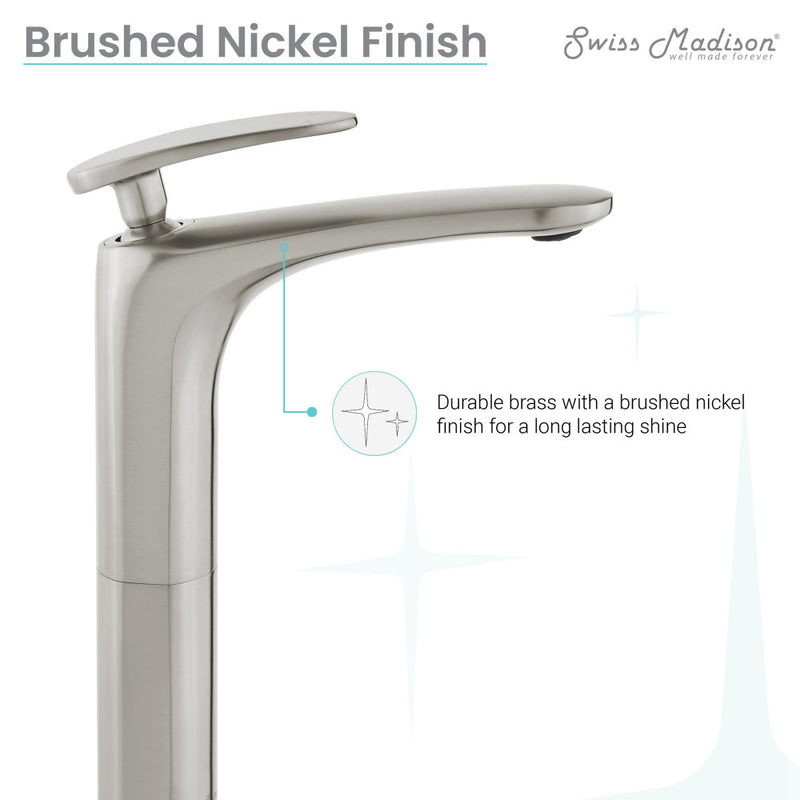 Sublime Single Hole, Single-Handle, High Arc Bathroom Faucet in Brushed Nickel