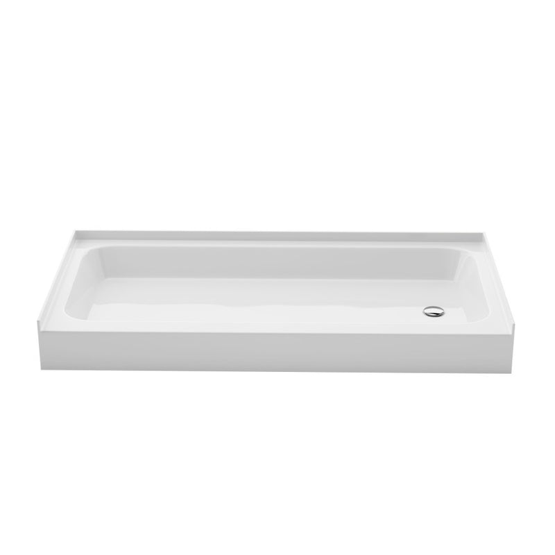 Voltaire 60 x 30 Shower Pan Base with Right Drain in Glossy White