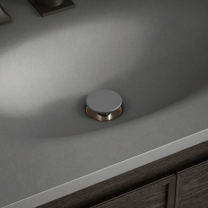 Lisse Concrete Bathroom Sink Non-Overflow Pop Up Drain in Matte Dark Gray