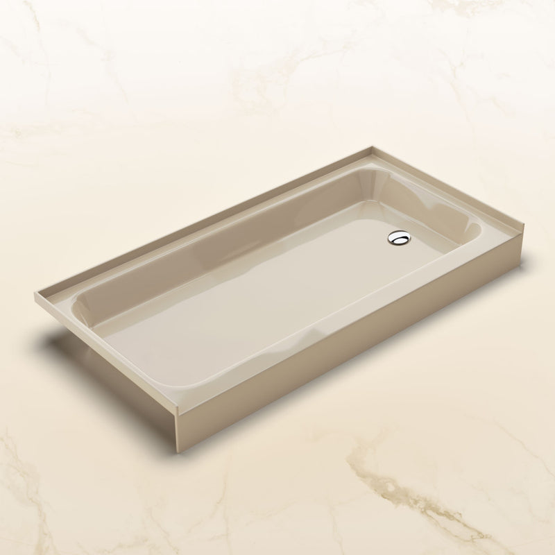 Voltaire 60 x 30 Shower Pan Base with Right Drain in Glossy Bisque
