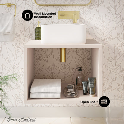 Concorde 24'' Wall-Hung Vanity In White Oak