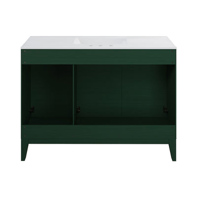 Cascade 48" Freestanding Bathroom Vanity in Green Oak with 3-Hole Widespread Sink Top