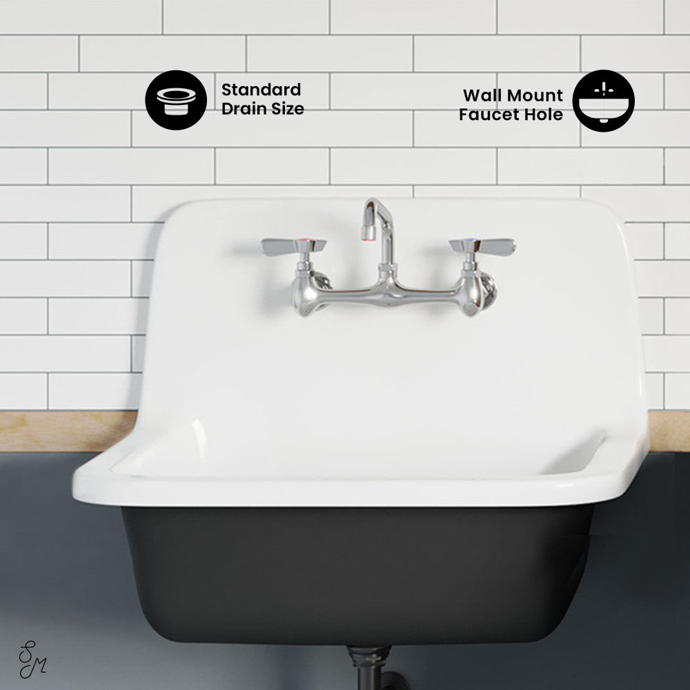Loire 22" Wall Hung Cast Iron Bathroom Sink