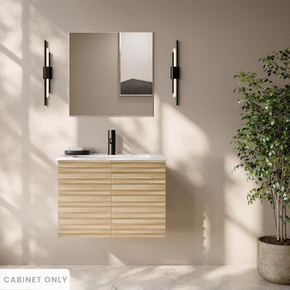 Cascade 30" Wall-Mounted Bathroom Vanity Cabinet without Top in Natural Oak