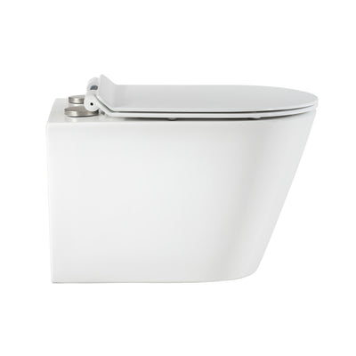 Calice Wall-Hung Toilet Bundle 0.8/1.6 GPF Dual Flush in Glossy White with Black Flush Plate