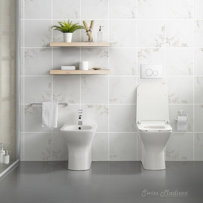 Carre Floor Mount Classic Bidet in Glossy White