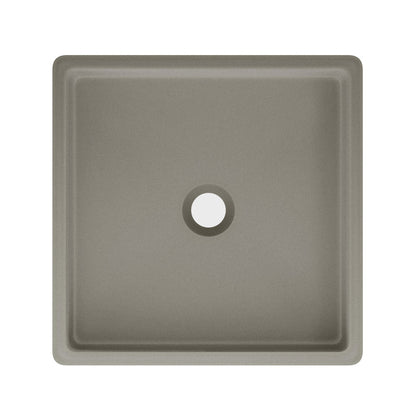 Lisse 15.5" Square Concrete Vessel Bathroom Sink in Dark Gray