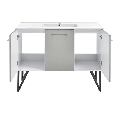 Annecy 48" Freestanding Bathroom Vanity in Gray with Sink Top