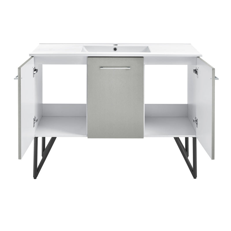 Annecy 48" Freestanding Bathroom Vanity in Gray with Sink Top