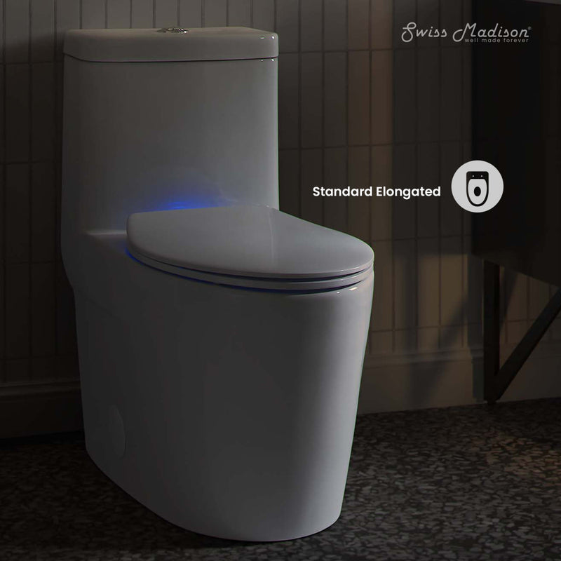 Lumiere Elongated Quick-Release Toilet Seat with Night Light