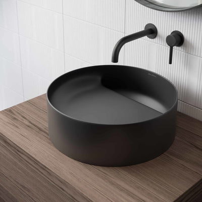 Beau 16.5" Round Vessel Bathroom Sink in Matte Black