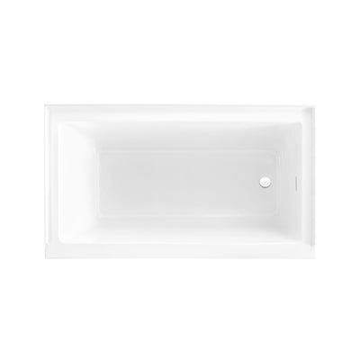 Voltaire 60 x 32 Right Drain Soaking Alcove Bathtub in Glossy White with Integrated Overflow, Drain Included
