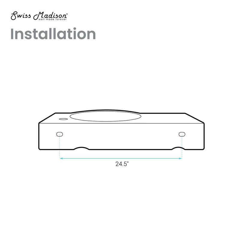 Chateau 30" Right Side Faucet Wall-Mount Bathroom Sink