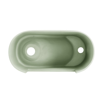 Terre 17.5" Right Side Faucet Wall-Mount Bathroom Sink in Palm Green