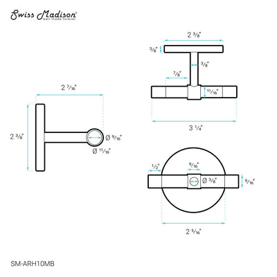 Verre Acrylic Robe Hook in Matte Black