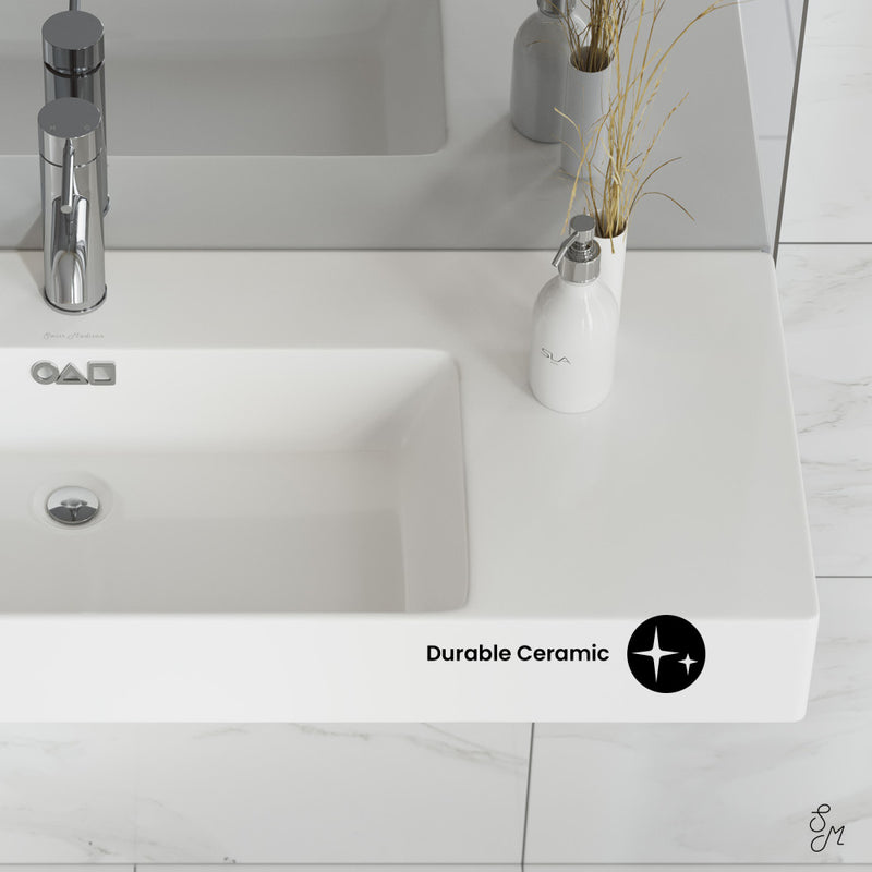 St. Tropez 36" Rectangle Wall-Mounted Sink with Left Side Faucet Mount