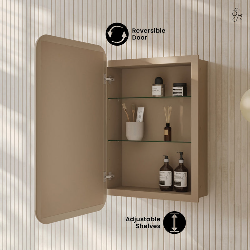Plaisir 18 x 27 Recessed/Wall Mount Medicine Cabinet with Mirror in Sand