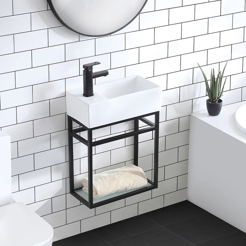 Pierre 19.5 Single, Metal Frame, Open Shelf, Bathroom Vanity