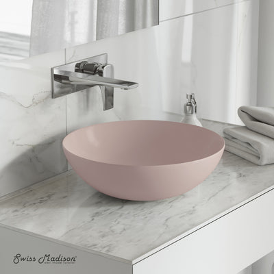 Classe 16 Color Ceramic Sink in Matte Pink