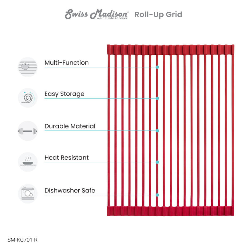 17" x 13" Kitchen Sink Grid, Red