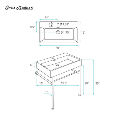 Claire 30 Console Sink