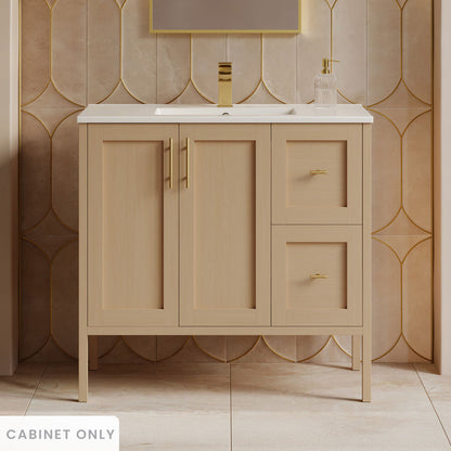 Forme 36" Modular Freestanding Bathroom Vanity Cabinet without Top in Natural Oak