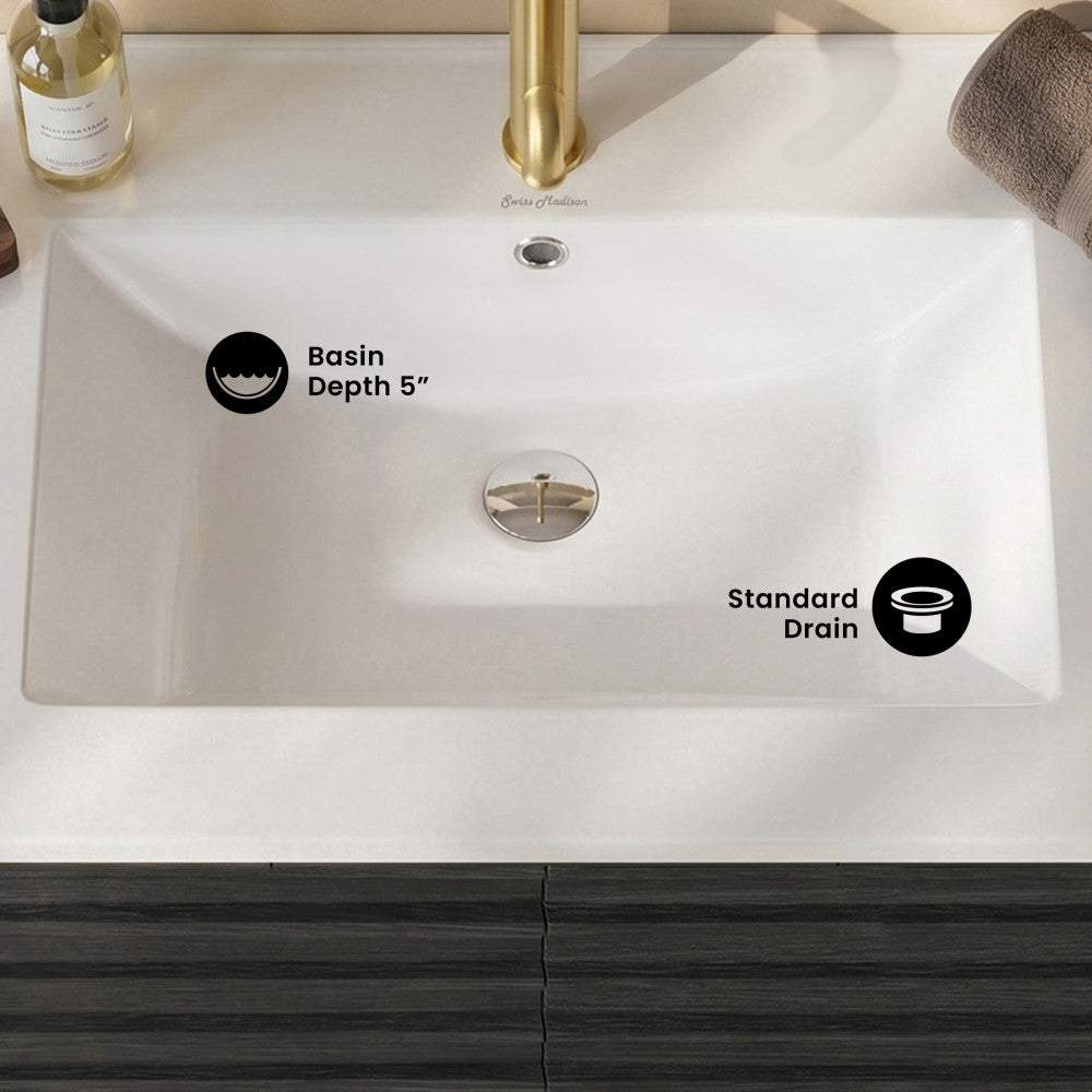 30" Ceramic Vanity Sink Top