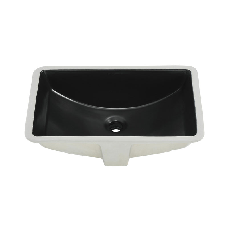 Plaisir 22" Ceramic Undermount Bathroom Sink in Matte Black