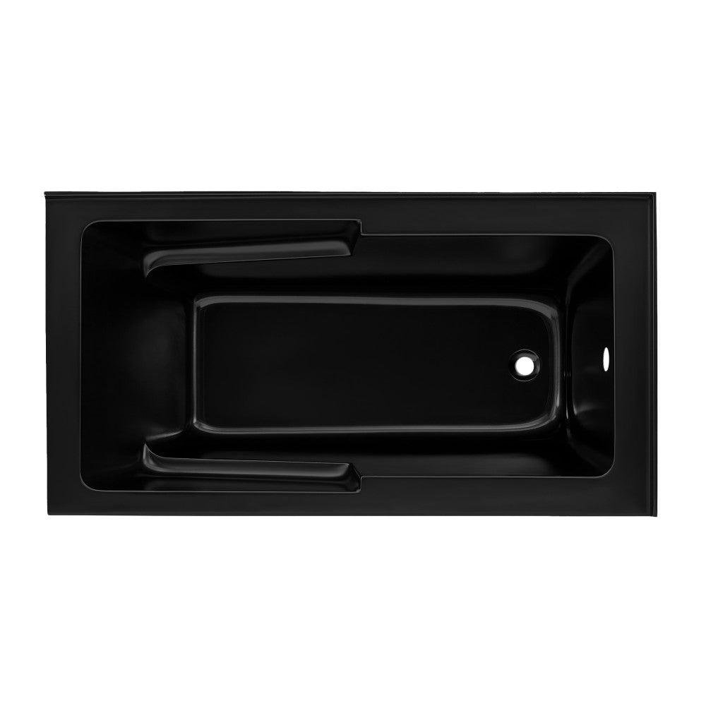 Voltaire 60 x 32 Right Drain Soaking Alcove Corner Apron Bathtub in Matte Black