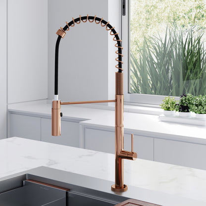 Chalet Single Handle, Pull-Down Kitchen Faucet in Rose Gold