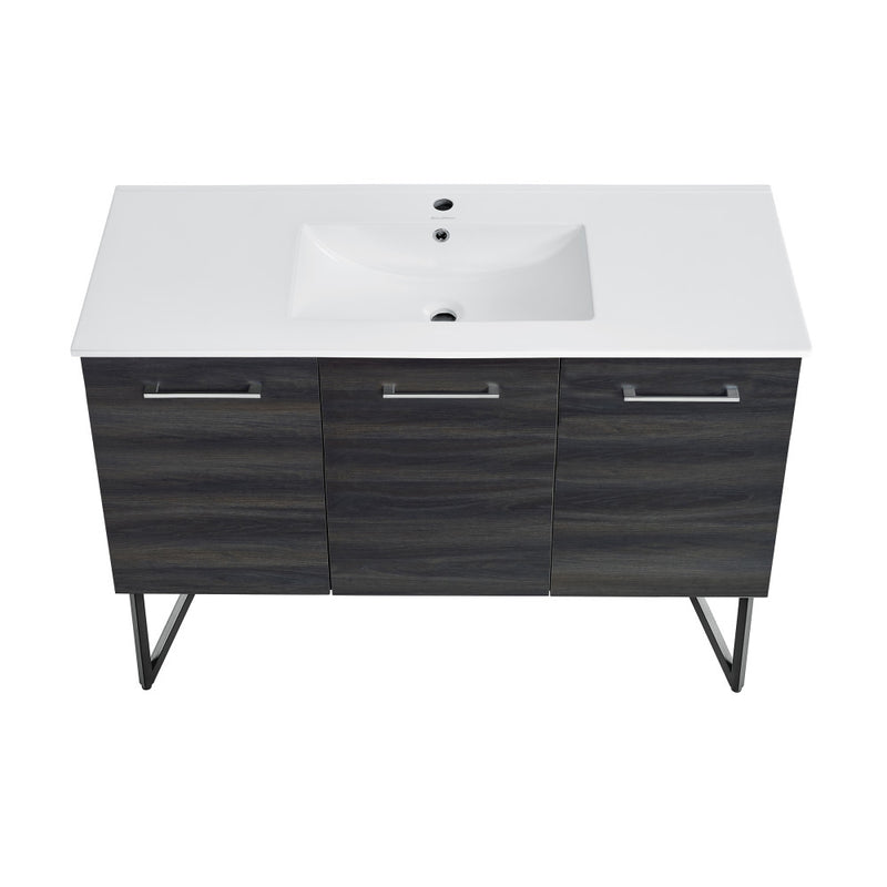 Annecy 48" Freestanding Bathroom Vanity in Black Walnut with Sink Top