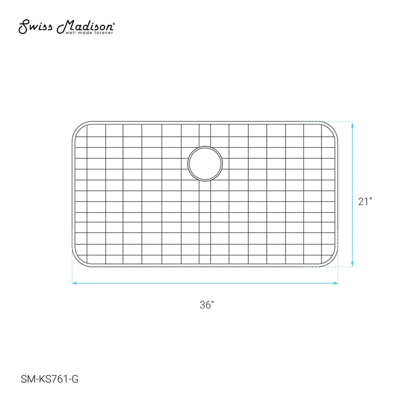 Stainless Steel Kitchen Sink Grid for 36 x 21 Sinks