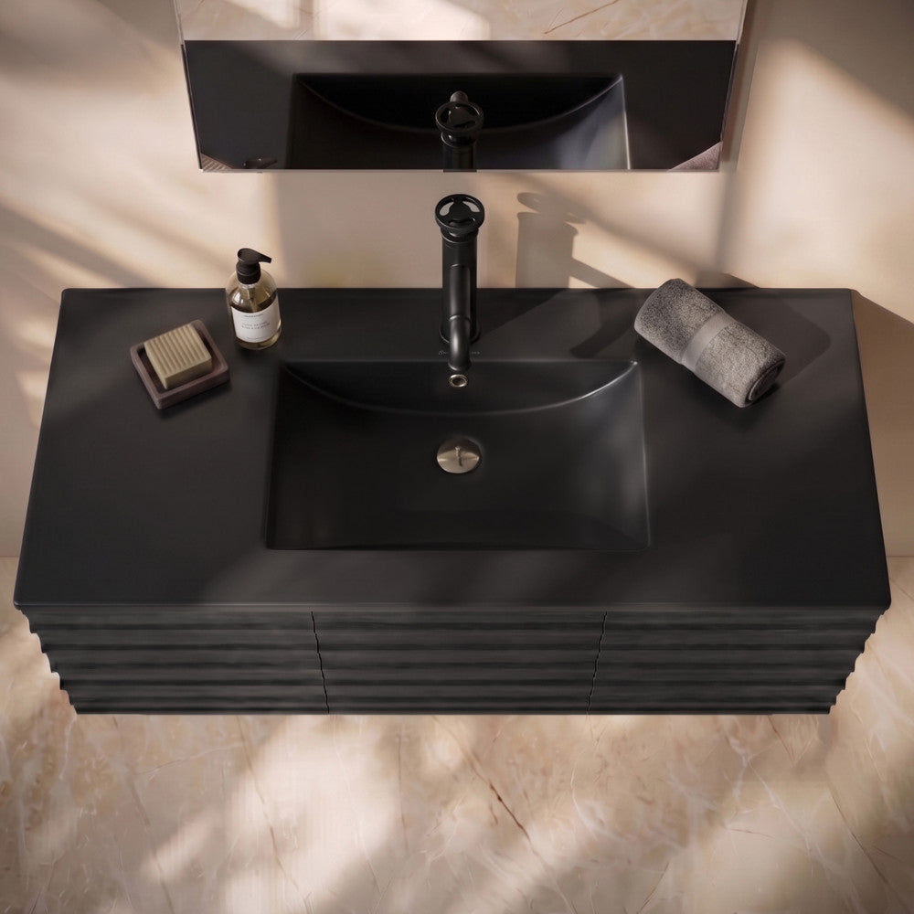 48" Vanity Sink Top in Matte Black