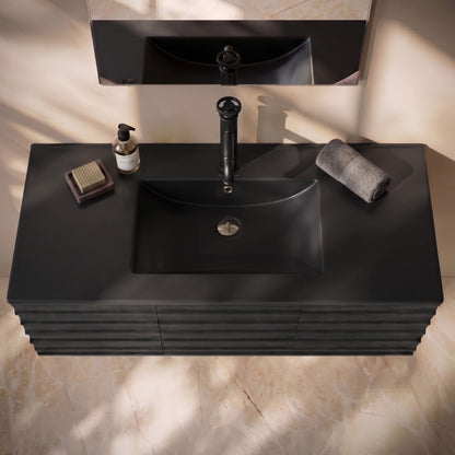 48" Vanity Sink Top in Matte Black