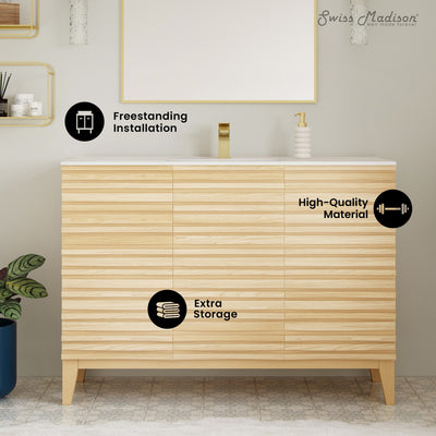 Cascade 48'' Bathroom Vanity in Natural Oak