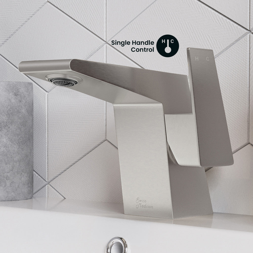 Carre Single Hole, Single-Handle, Bathroom Faucet in Brushed Nickel