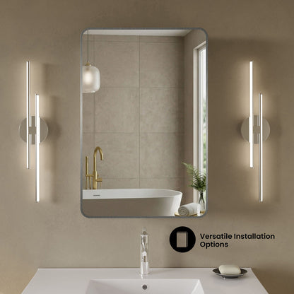 Pierre 20 x 30 Rectangle Recessed/Wall Mount Medicine Cabinet with Mirror in Polished Chrome