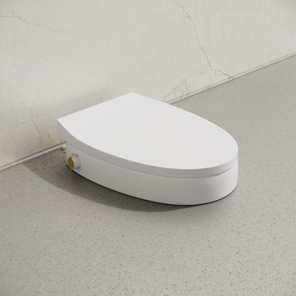 Ryse 3 in. Raised Elongated Soft Close ADA Compliant Toilet Seat with Bidet in Glossy White