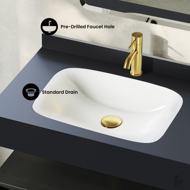 Avancer 36" Wall-Mounted Bathroom Vanity in Black Oak with Black Marble Sink Top