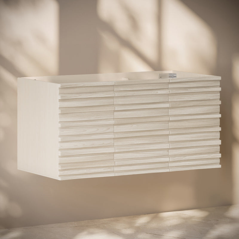 Cascade 48" Wall-Mounted Bathroom Vanity Cabinet without Top in White Oak