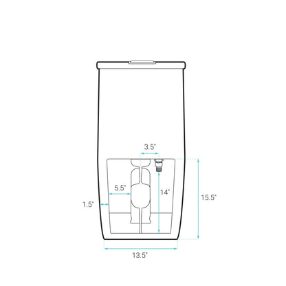 St. Tropez One Piece Elongated Toilet Dual Vortex Flush 1.1/1.6 gpf in Bisque