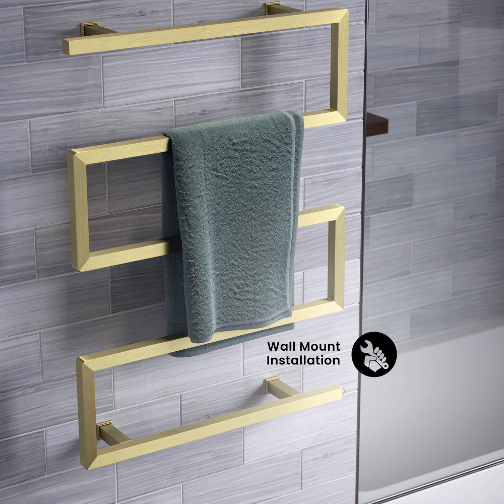 Voltaire 5-Bar Electric Towel Warmer in Brushed Gold