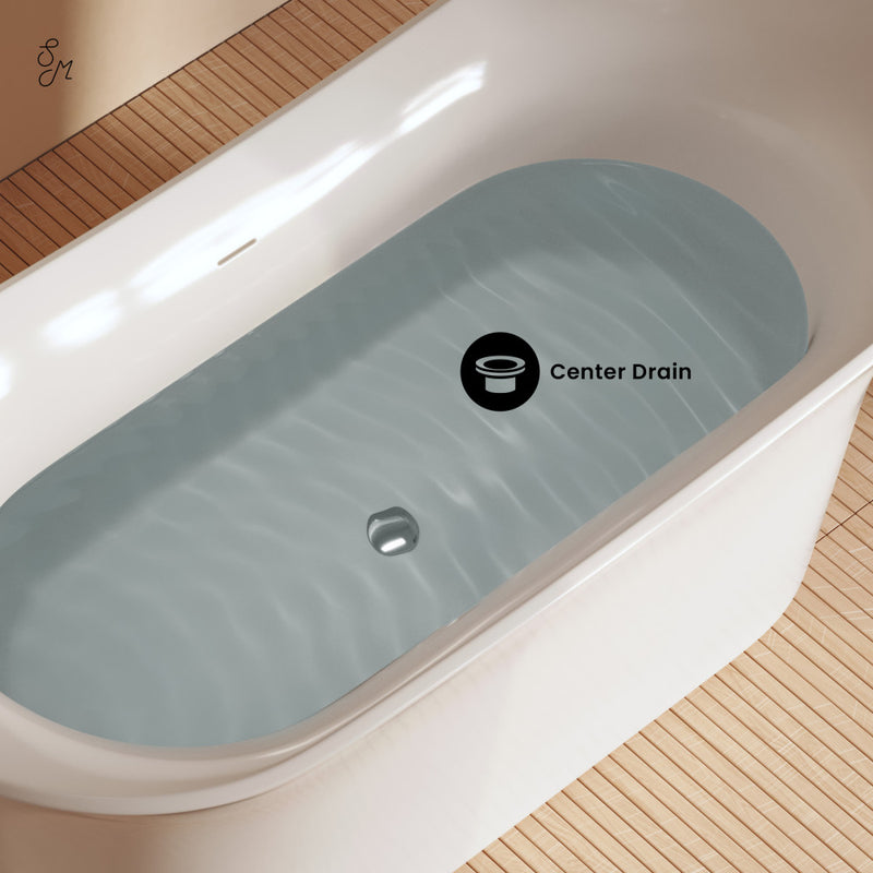 Cascade 66" Double Slipper Soaking Freestanding Bathtub in Glossy White, Drain Included