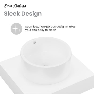 Monaco 24" Floating Bathroom Shelf with Vessel Sink in Glossy White