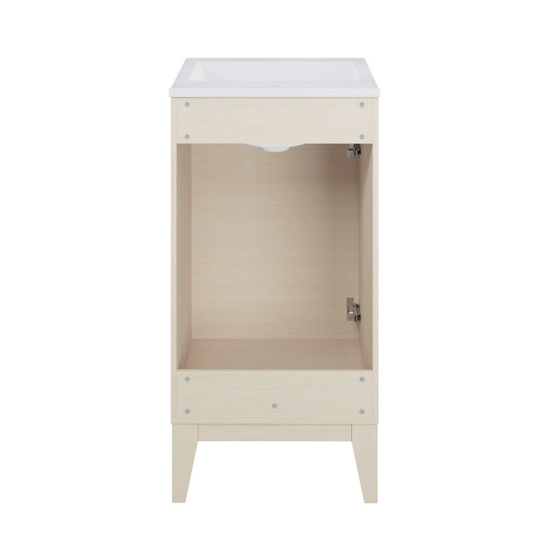 Cascade 18" Freestanding Bathroom Vanity in White Oak with Sink Top