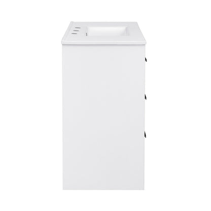 Virage 36 in. White Bathroom Vanity With White, 3-Hole Ceramic Sink Top